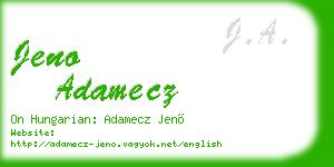 jeno adamecz business card