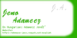 jeno adamecz business card